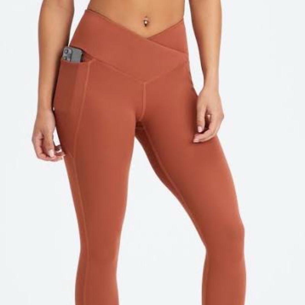Fabletics Oasis PureLuxe High Waist Crossover 7/8 Legging • Mahogany • S • NWT